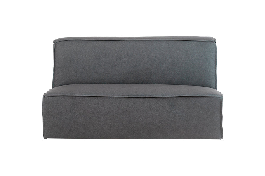 foto do sofa confortavel pequeno 2 lugares módulo central maraú na cor cinza claro em fundo branco visto de frente