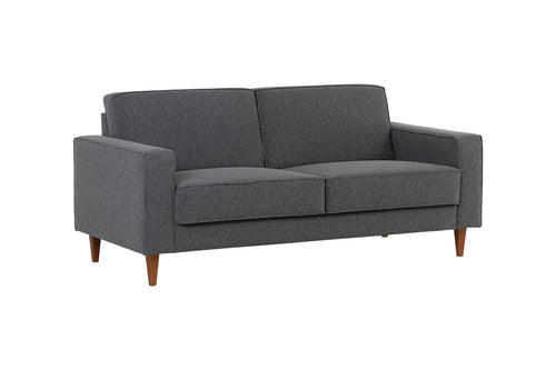 foto do sofá 2 lugares nairóbi na cor cinza escuro em fundo branco visto na diagonal