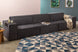 foto ambientada do sofa confortavel 2 lugares módulo central maraú na cor grafite em sala de estar visto na diagonal