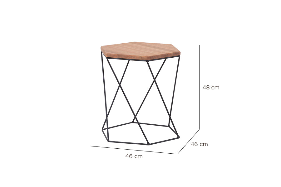 mesa de madeira lateral fractal castanheira em fundo infinito visto na diagonal com medidas importantes descritas na imagem