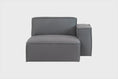 gif do sofa confortavel módulo esquerdo com chaise maraú na cor cinza claro em fundo branco em vários ângulos
