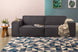 foto ambientada do sofa moderno módulo direito maraú na cor grafite em sala de estar visto de frente