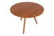mesa madeira redonda eme castanho em fundo infinito focando no tampo