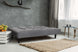 foto ambientada sofá cama cinza denver aberto em sala de estar