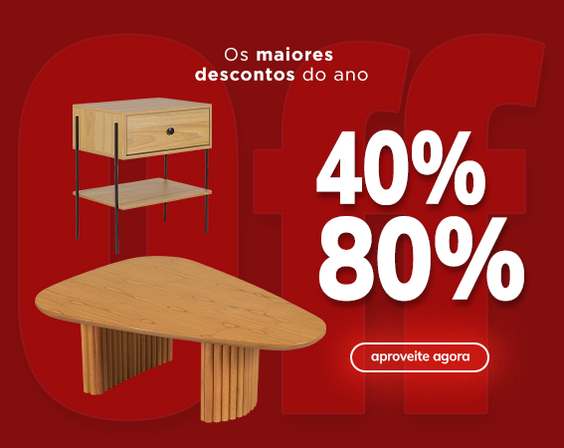 Banner mosaico 40% a 80% de desconto