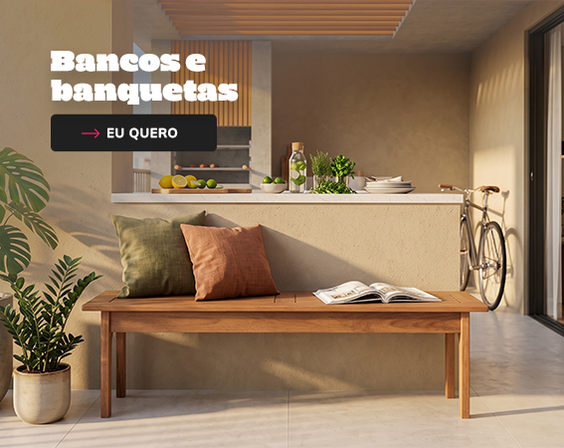 Bancos e banquetas de madeira 