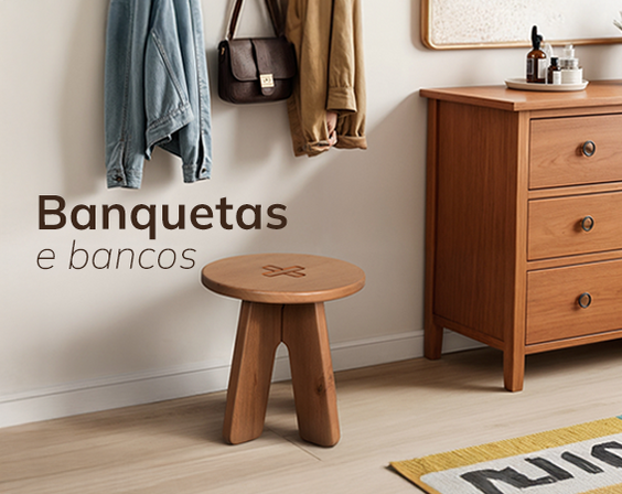 Banquetas e bancos de madeira