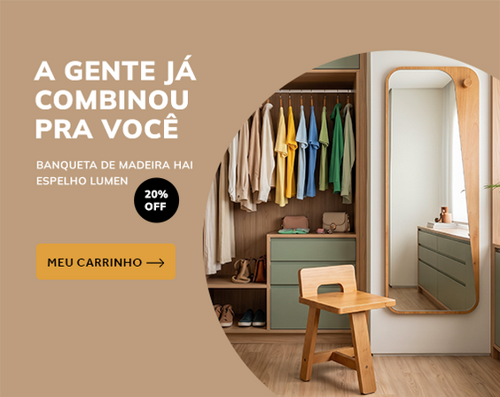 Espelho Lumen e Banqueta Hai