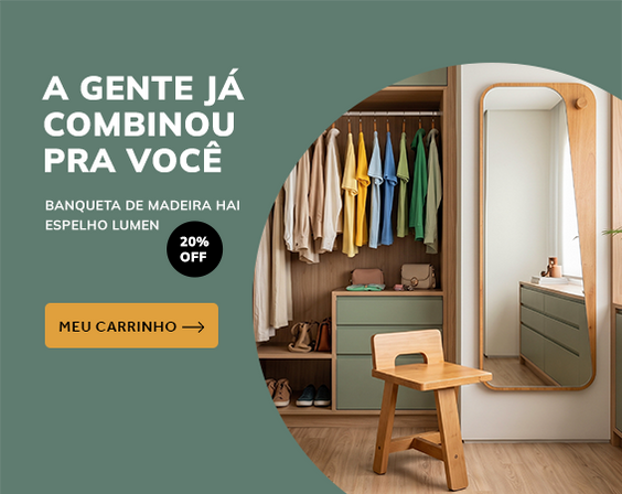 Espelho Lumen e Banqueta Hai