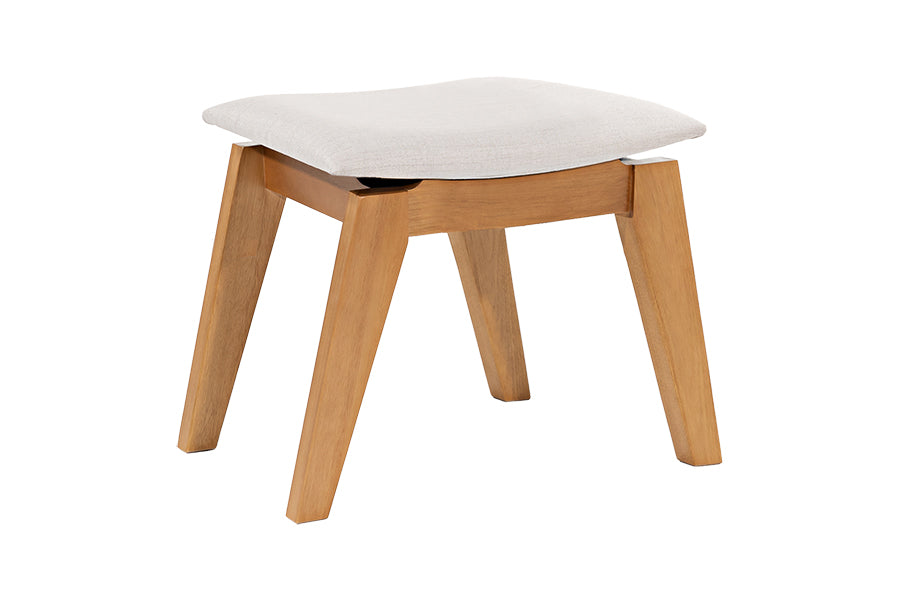Banco de Madeira  Aconchego 59x42 cm Mel e Tecido Creme