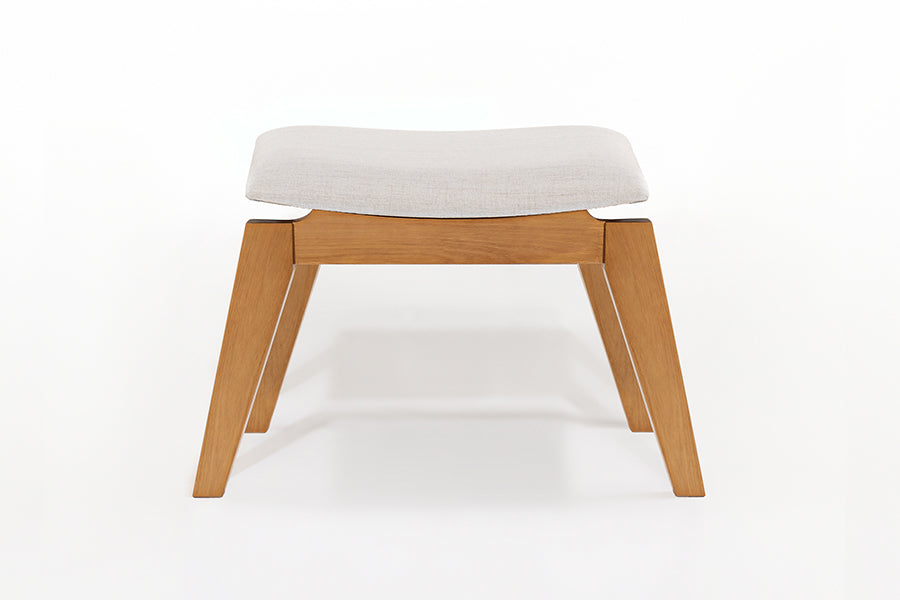 Banco de Madeira  Aconchego 59x42 cm Mel e Tecido Creme frente