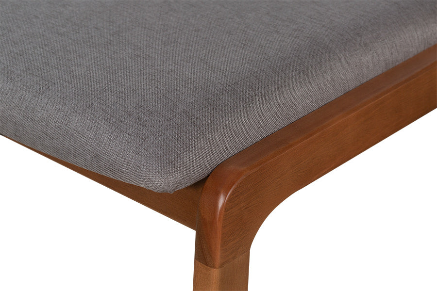 Banqueta Alta Santorini  - Avelã e Tecido Cinza detalhe tecido