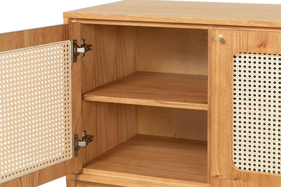 Buffet de Madeira com Tela 2 Portas Grace detalhe das ferragens 