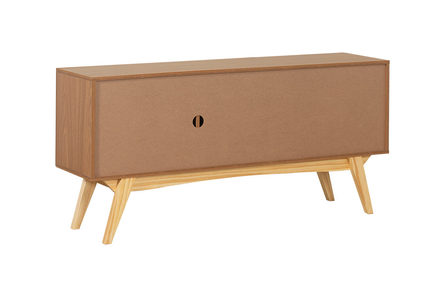 Buffet para Sala com 3 Portas Bosco - Freijó e Natural visto de costas