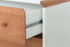 Cômoda para Quarto 3 Gavetas Baori - Branco e Jatobá detalhe corrediça