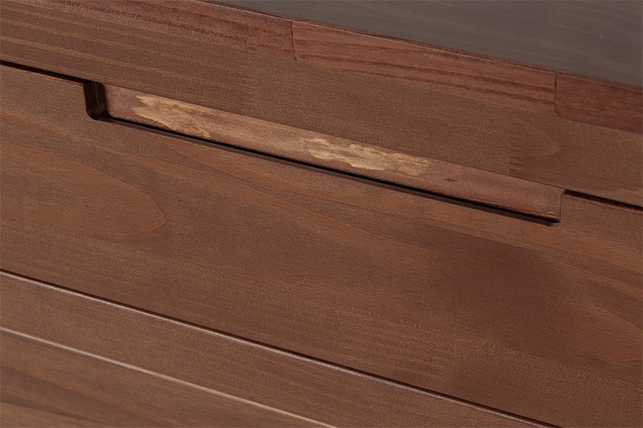 Cômoda para Quarto 6 Gavetas Sintonia - Amêndoa detalhe puxador
