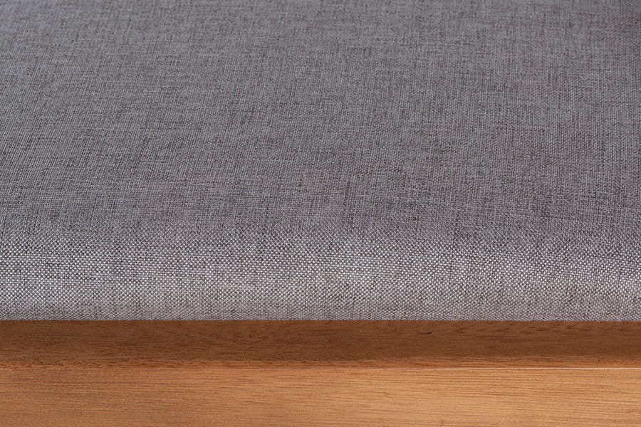Cadeira de Jantar Santorini - Avelã e Tecido Cinza detalhe tecido
