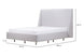 Cama de Casal Estofada Siena - Caqui com medidas