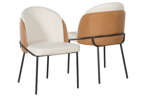 Conjunto de Cadeiras 2 Peças Moa  - Caramelo e Nude