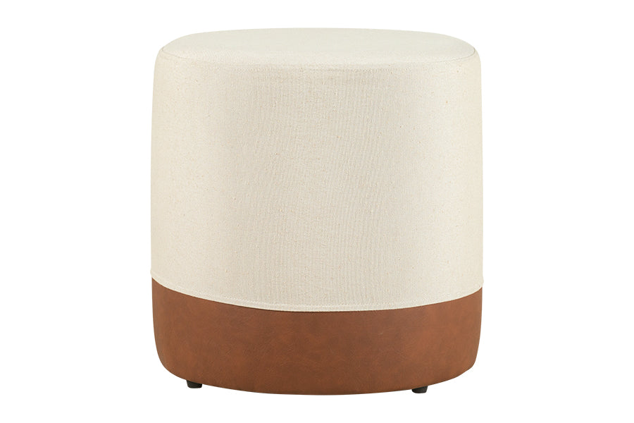 Puff para Sala Modena Bege e Marrom 44x42x42 cm - Oppa Design