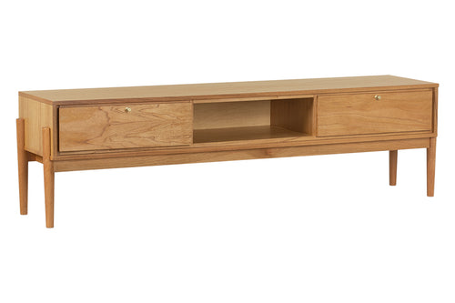 Rack para sala Grace visto na diagonal em fundo branco