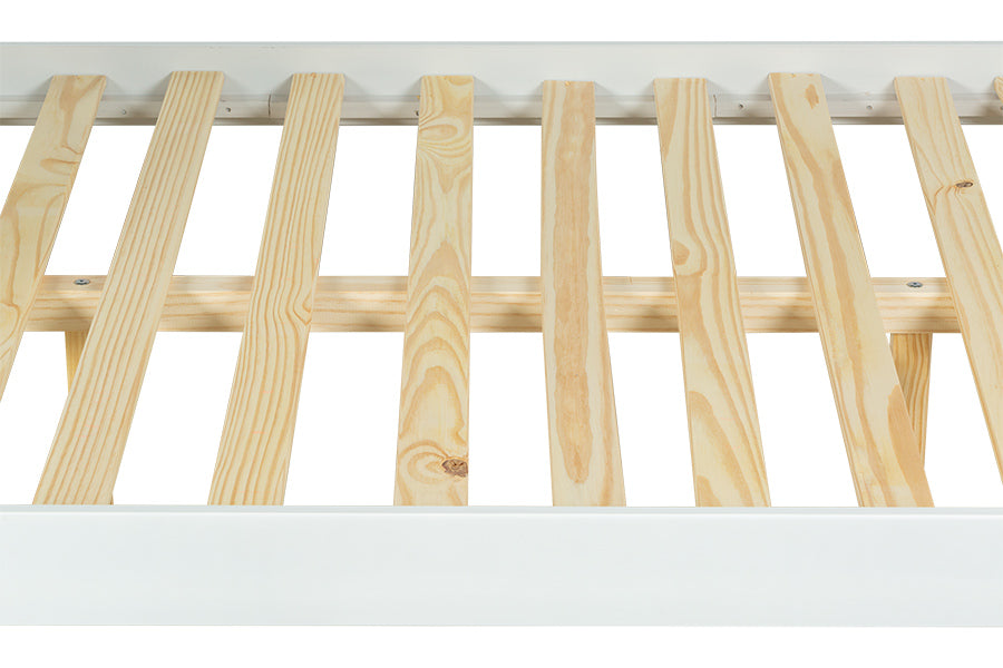 Cama de Casal Habitual Branco Para colchão 138x188 detalhe estrado