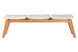 Banco de Madeira 3 lugares Aconchego 161x42 cm Mel e Tecido Creme visto de frente