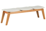 Banco de Madeira 3 lugares Aconchego 161x42 cm Mel e Tecido Creme