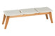 Banco de Madeira 3 lugares Aconchego 161x42 cm Mel e Tecido Creme