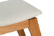 Banco de Madeira 3 lugares Aconchego 161x42 cm Mel e Tecido Creme detalhe madeira