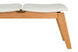 Banco de Madeira 3 lugares Aconchego 161x42 cm Mel e Tecido Creme detalhe lateral