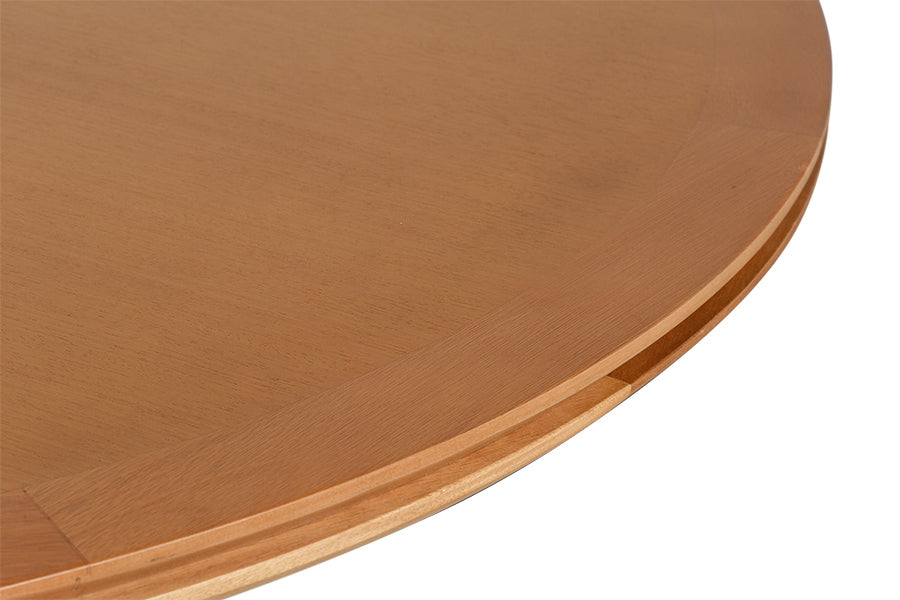 Mesa de Jantar Redonda de Madeira Atrio 130 cm Mel detalhe tampo