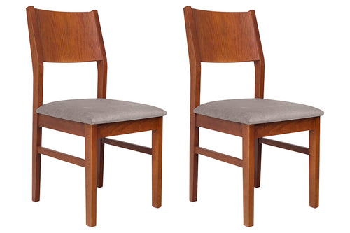 cadeiras para cozinha lotus kit com 2 caramelo vistas na diagonal