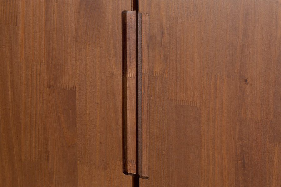 Guarda-Roupa 3 Portas e 2 Gavetas Sintonia - Amêndoa detalhe puxador