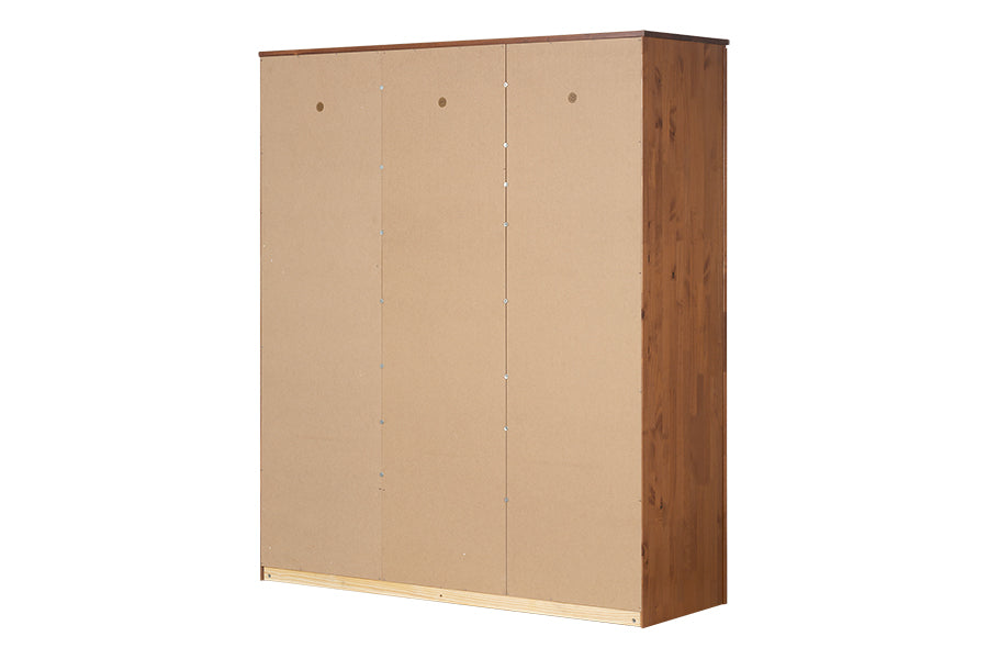 Guarda-Roupa 3 Portas e 2 Gavetas Sintonia - Amêndoa visto de costas