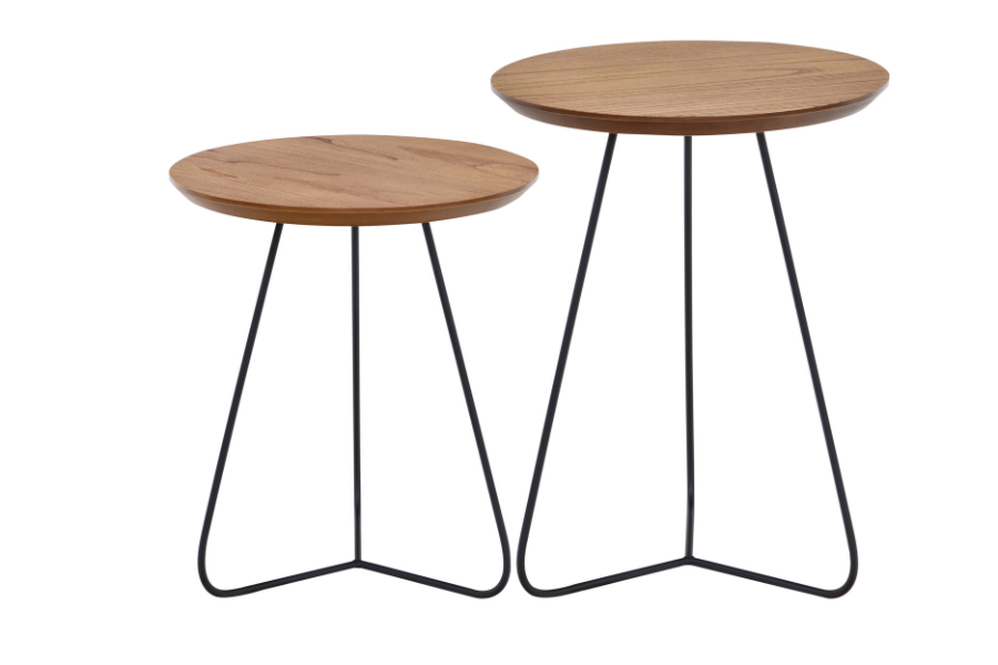 mesa lateral Jade 59 cm e mesa lateral jade 52 cm em fundo branco