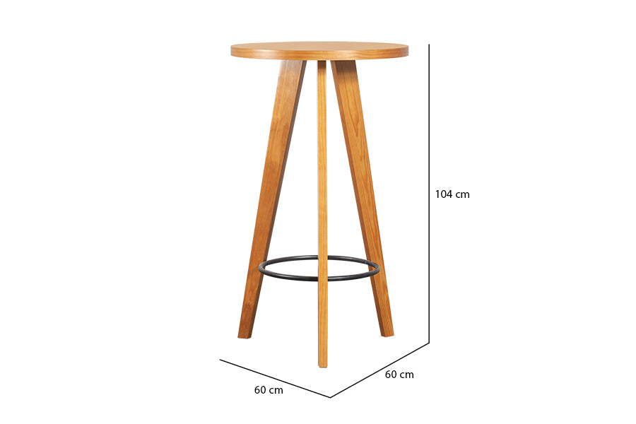 Mesa Bistrô Icatu Nozes em fundo branco com medidas descritas na imagem