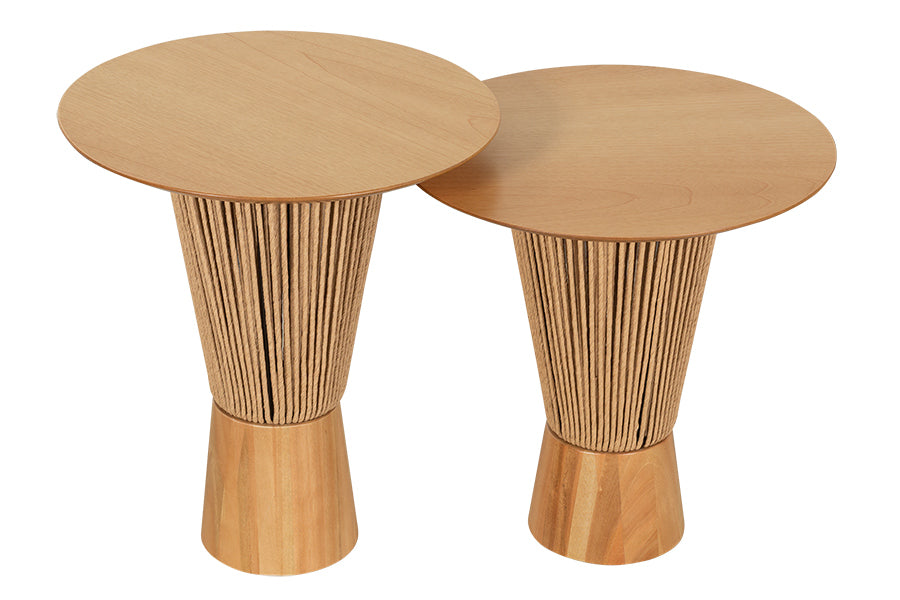 Mesa Lateral Baixa Redonda Laccio 50 cm com mesa alta