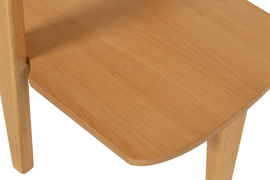 Mesa Lateral Due Areia 60x40x65,5 cm detalhe da madeira