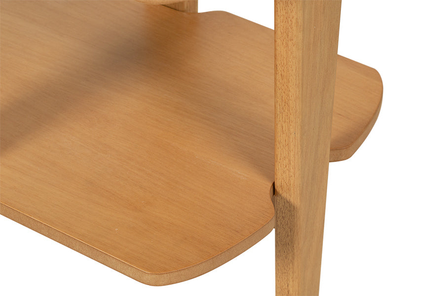 Mesa Lateral Due Areia 60x40x65,5 cm detalhe do encaixe