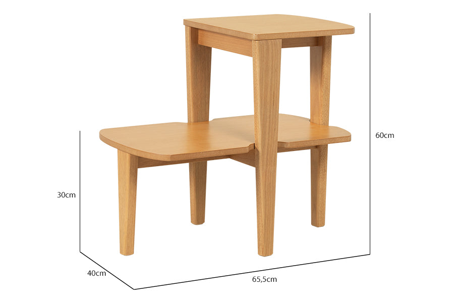 Mesa Lateral Due Areia 60x40x65,5 cm medidas ou cotas