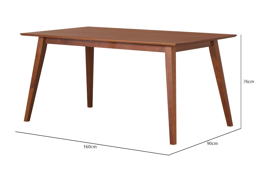 Mesa de Jantar 6 Lugares Lótus - Caramelo com medidas