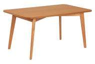 Mesa de Jantar 6 lugares Maria cor nozes vista na diagonal em fundo branco