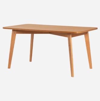 Mesa de Jantar 6 lugares Maria cor nozes vista na diagonal em fundo branco