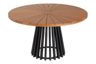 Mesa de Jantar Redonda Gourmet - Mel e Base Preta