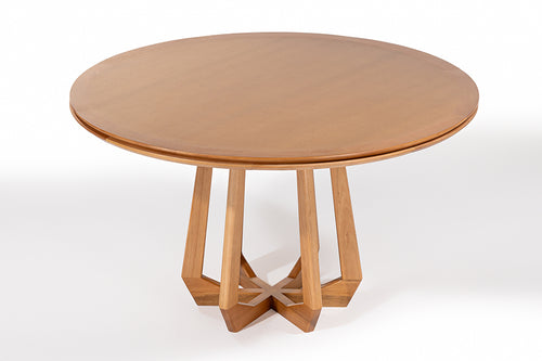 Mesa de Jantar Redonda de Madeira Atrio 130 cm Mel 