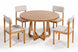 Mesa de Jantar Redonda de Madeira Atrio 130 cm Mel ambientada