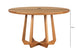 Mesa de Jantar Redonda de Madeira Átrio 130 cm - Mel com medidas