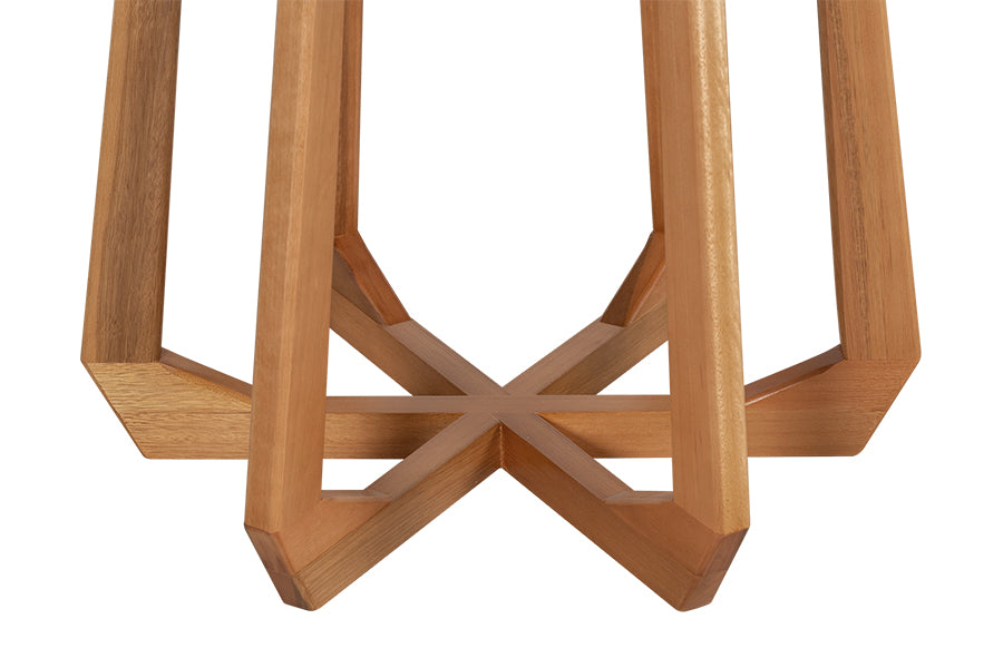 Mesa de Jantar Redonda de Madeira Átrio 130 cm - Mel pes