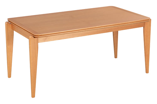 Mesa de Jantar de Madeira 6 Lugares Coimbra 160x90 cm Mel vista na diagonal